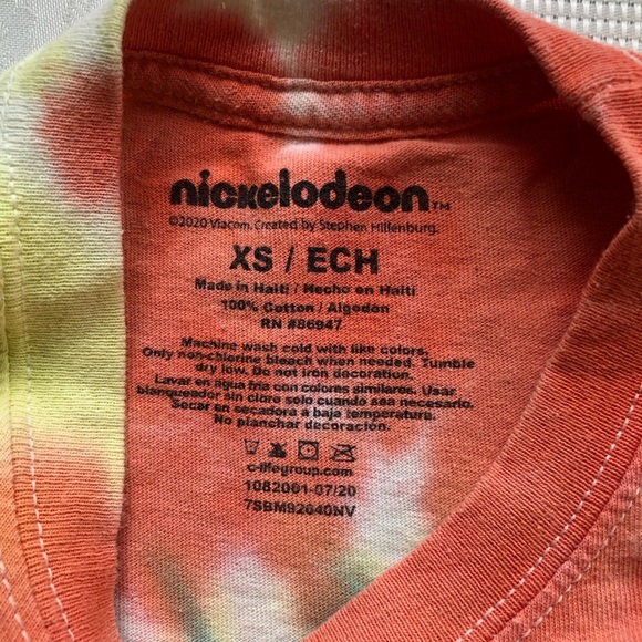 Nickelodeon Spongebob Square Pants Vintage Tie-Dye T-Shirt Women’s Size XS Tee - Picture 7 of 16